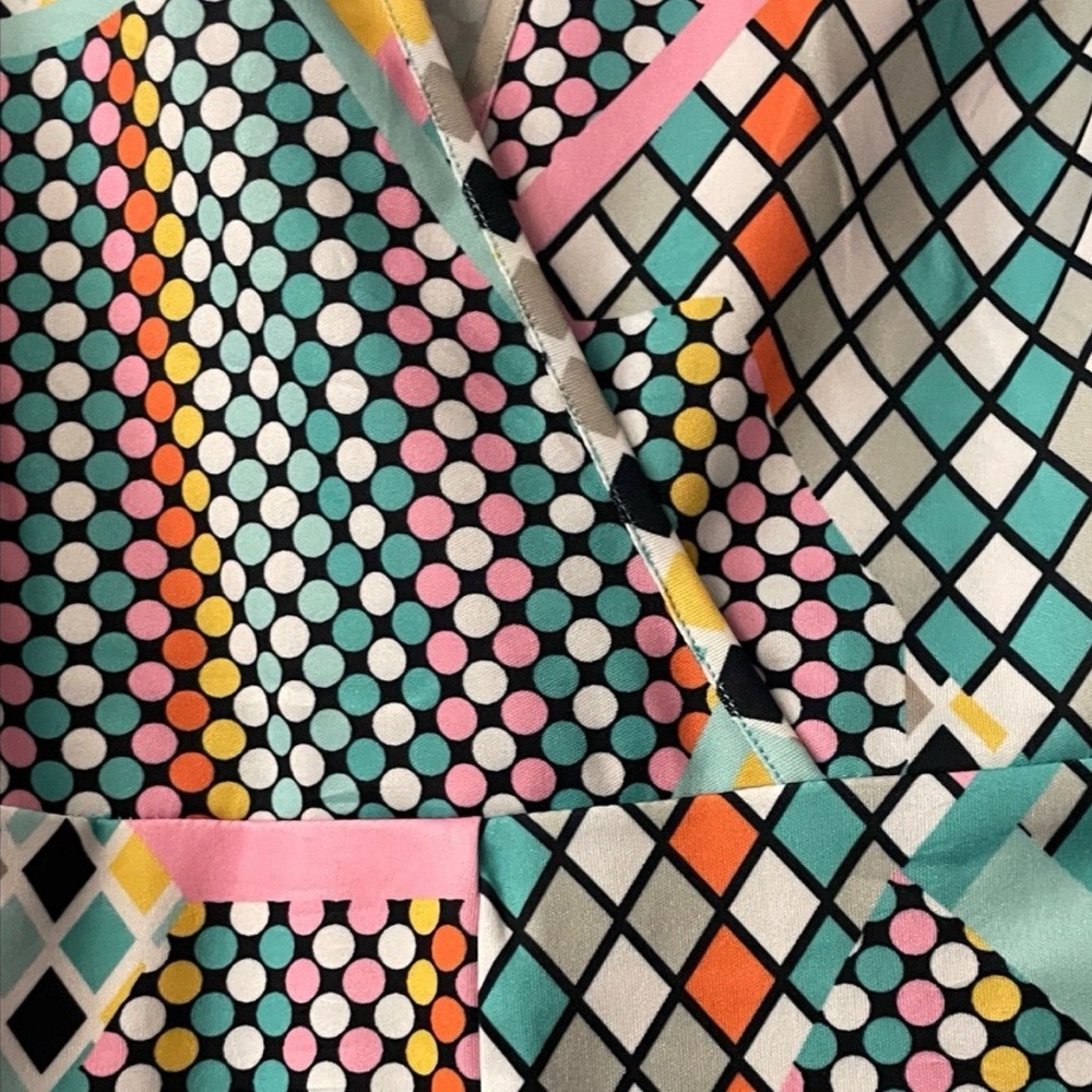 LORAGAL Teal Geometric Wide-Leg Jumpsuit with Pink Accents - Picture 4 of 7